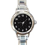 Animal Eyes Close Up Motif Pattern Round Italian Charm Watch