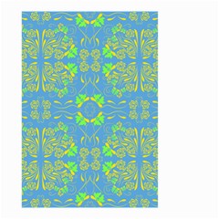 Floral folk damask pattern Fantasy flowers  Small Garden Flag (Two Sides) from ArtsNow.com Back