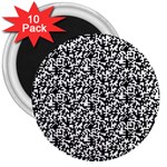 Black And White Qr Motif Pattern 3  Magnets (10 pack) 