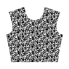 Black And White Qr Motif Pattern Cotton Crop Top from ArtsNow.com Front