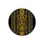 Fanciful Fantasy Flower Forest Rubber Coaster (Round)