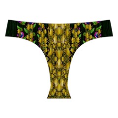 Fanciful Fantasy Flower Forest Cross Back Hipster Bikini Set from ArtsNow.com Front Under