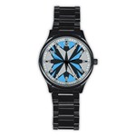 Abstract pattern geometric backgrounds   Stainless Steel Round Watch