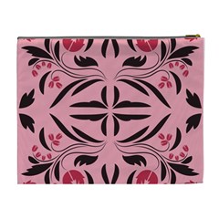 Floral folk damask pattern  Cosmetic Bag (XL) from ArtsNow.com Back
