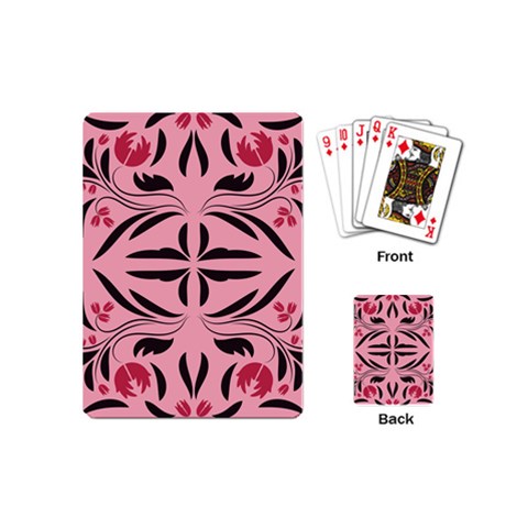 Floral folk damask pattern  Playing Cards Single Design (Mini) from ArtsNow.com Back