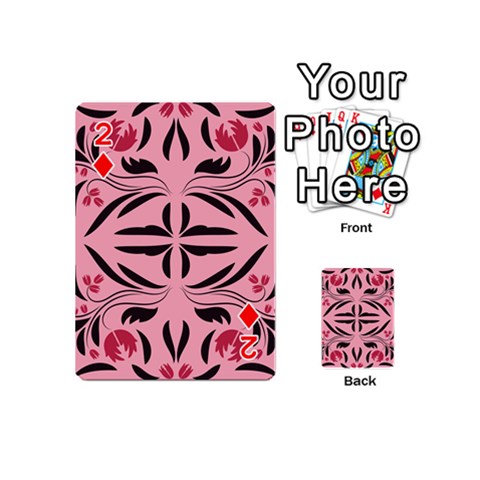 Floral folk damask pattern  Playing Cards 54 Designs (Mini) from ArtsNow.com Front - Diamond2