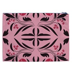 Floral folk damask pattern  Cosmetic Bag (XXL) from ArtsNow.com Back