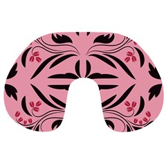 Floral folk damask pattern  Travel Neck Pillow from ArtsNow.com Front
