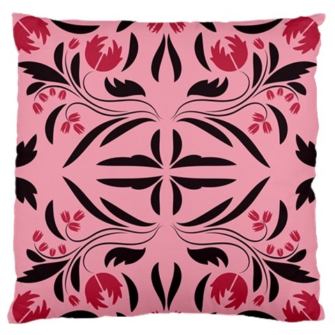 Floral folk damask pattern  Large Flano Cushion Case (One Side) from ArtsNow.com Front