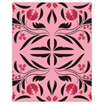 Floral folk damask pattern  Drawstring Pouch (XL)