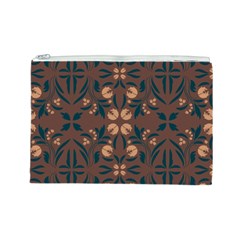 Floral folk damask pattern  Cosmetic Bag (Large) from ArtsNow.com Front