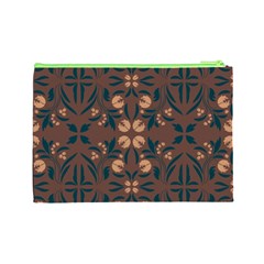 Floral folk damask pattern  Cosmetic Bag (Large) from ArtsNow.com Back