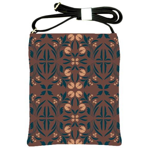 Floral folk damask pattern  Shoulder Sling Bag from ArtsNow.com Front