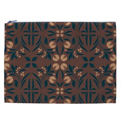 Floral folk damask pattern  Cosmetic Bag (XXL) from ArtsNow.com Front