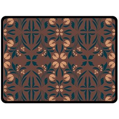 Floral folk damask pattern  Double Sided Fleece Blanket (Large)  from ArtsNow.com 80 x60  Blanket Front