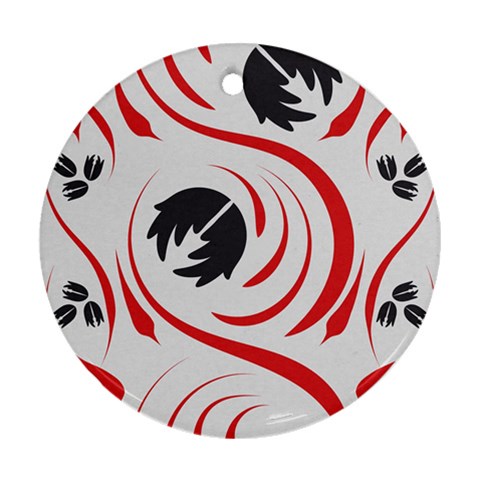 Folk flowers print Floral pattern Ethnic art Round Ornament (Two Sides) from ArtsNow.com Front