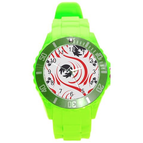 Folk flowers print Floral pattern Ethnic art Round Plastic Sport Watch (L) from ArtsNow.com Front