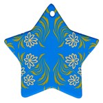 Floral folk damask pattern  Star Ornament (Two Sides)