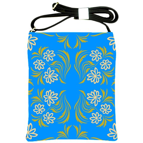 Floral folk damask pattern  Shoulder Sling Bag from ArtsNow.com Front