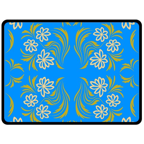 Floral folk damask pattern  Fleece Blanket (Large)  from ArtsNow.com 80 x60  Blanket Front