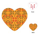 Floral folk damask pattern  Playing Cards Single Design (Heart)