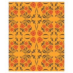 Floral folk damask pattern  Drawstring Pouch (XL) from ArtsNow.com Back