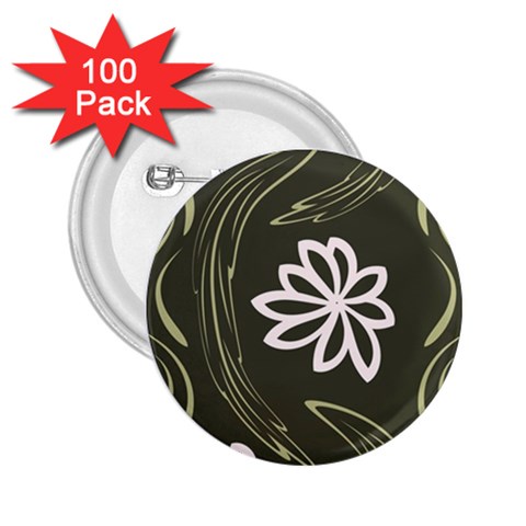 Folk flowers print Floral pattern Ethnic art 2.25  Buttons (100 pack)  from ArtsNow.com Front