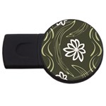 Folk flowers print Floral pattern Ethnic art USB Flash Drive Round (2 GB)