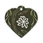 Folk flowers print Floral pattern Ethnic art Dog Tag Heart (One Side)