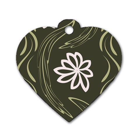 Folk flowers print Floral pattern Ethnic art Dog Tag Heart (Two Sides) from ArtsNow.com Front