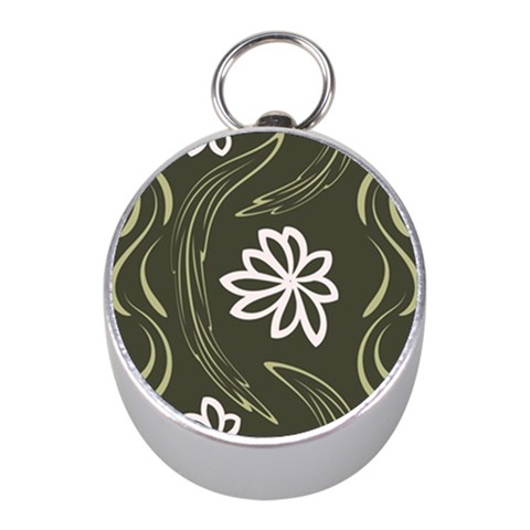 Folk flowers print Floral pattern Ethnic art Mini Silver Compasses from ArtsNow.com Front
