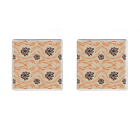 Folk flowers print Floral pattern Ethnic art Cufflinks (Square) from ArtsNow.com Front(Pair)