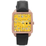 Emojis Rose Gold Leather Watch 
