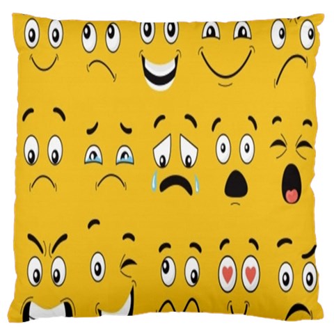 Emojis Large Flano Cushion Case (Two Sides) from ArtsNow.com Front