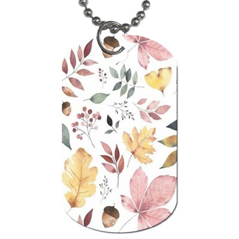 Flowers Pattern Dog Tag (Two Sides) from ArtsNow.com Front