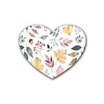 Flowers Pattern Rubber Heart Coaster (4 pack)