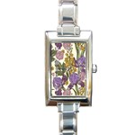 Spring Floral Rectangle Italian Charm Watch