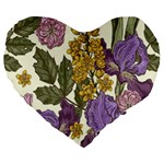 Spring Floral Large 19  Premium Heart Shape Cushions