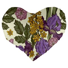Spring Floral Large 19  Premium Heart Shape Cushions from ArtsNow.com Back