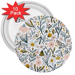 Floral 3  Buttons (10 pack) 
