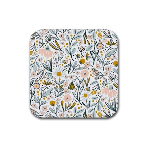 Floral Rubber Coaster (Square) from ArtsNow.com Front