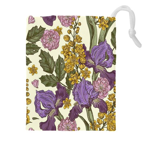 Spring Floral Drawstring Pouch (5XL) from ArtsNow.com Front