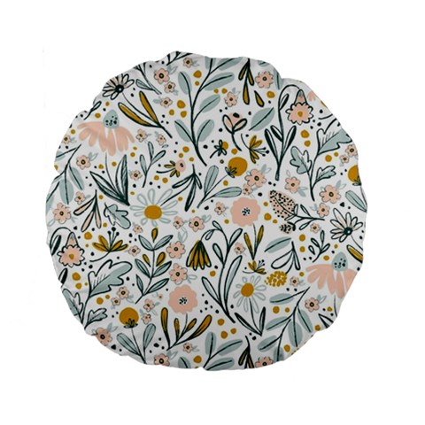 Floral Standard 15  Premium Flano Round Cushions from ArtsNow.com Front