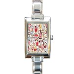 Retro Food Rectangle Italian Charm Watch