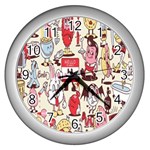 Retro Food Wall Clock (Silver)