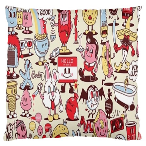Retro Food Large Flano Cushion Case (One Side) from ArtsNow.com Front