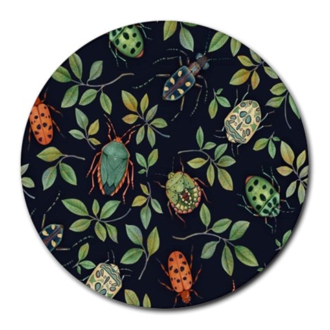 Nature With Bugs Round Mousepads from ArtsNow.com Front