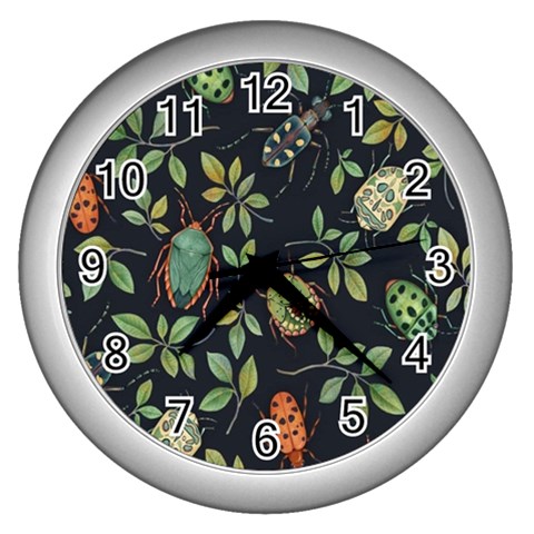 Nature With Bugs Wall Clock (Silver) from ArtsNow.com Front