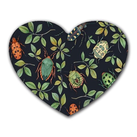 Nature With Bugs Heart Mousepads from ArtsNow.com Front