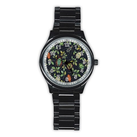 Nature With Bugs Stainless Steel Round Watch from ArtsNow.com Front